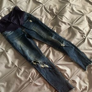 Shop pink blush maternity ripped jeans